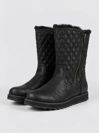 Skechers Black Quilted Fur-Lined Boots