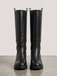 Rita Ora x Primark Black Knee-High Lug Sole Block Heel Boots
