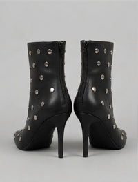 Primark Black Silver Studded Stiletto Ankle Boots