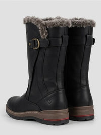 Heavenly Feet Black Fur-Lined Buckle Mid-Calf Boots
