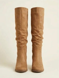 Paula Echevarría x Primark Camel Suede-Effect Slouch Knee-High Boots
