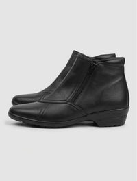 Pavers Black Zip Front Ankle Boots