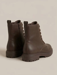 Primark Brown Lace-Up Chunky Ankle Boots