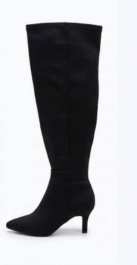 Peacocks Black Suede-Effect Over-the-Knee Heeled Boots