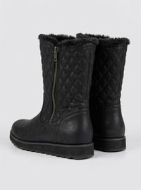 Skechers Black Quilted Fur-Lined Boots
