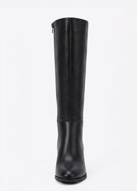 Boohoo Wide Fit Black Low Block Heel Knee-High Boots