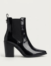 Lipsy Black Patent Block Heel Chelsea Boots