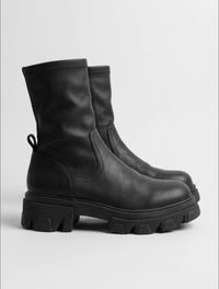 Carvela Black Chunky Side Zip Ankle Boots