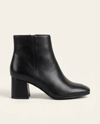Linzi Wide Fit Black Block Heel Ankle Boots