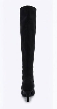 Peacocks Black Suede-Effect Over-the-Knee Heeled Boots