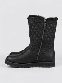 Skechers Black Quilted Fur-Lined Boots