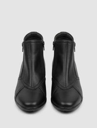 Pavers Black Zip Front Ankle Boots