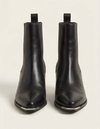 Primark Black Silver Toe Cap Western Chelsea Boots