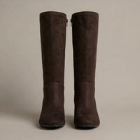 George Brown Suede-Effect Knee-High Block Heel Boots
