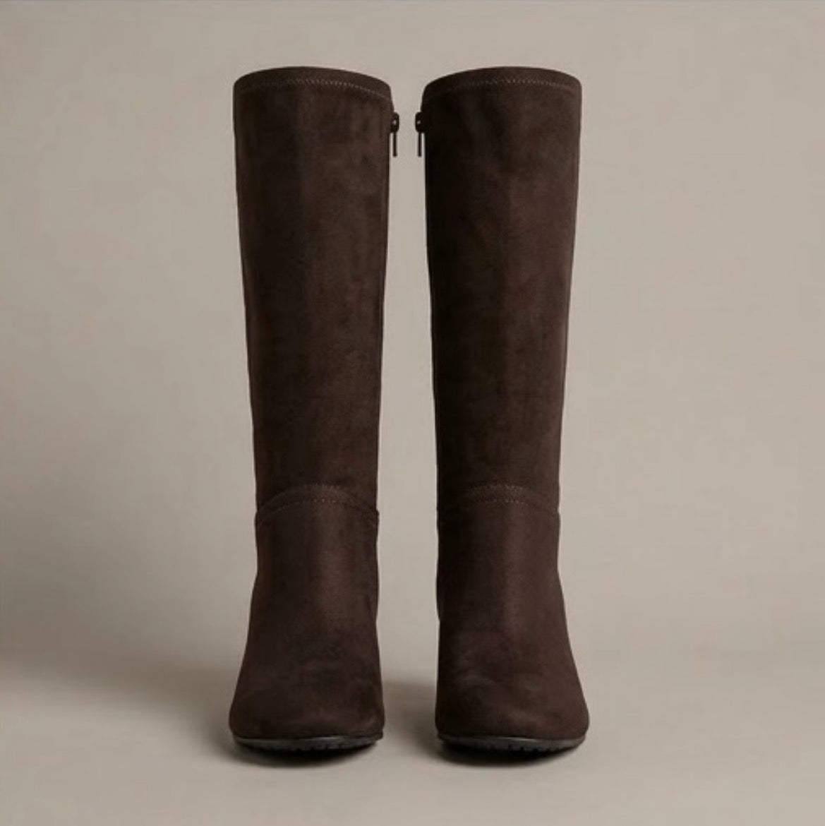 George Brown Suede-Effect Knee-High Block Heel Boots