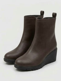 Good for the Sole Brown Wedge Ankle Boots