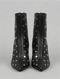 Primark Black Silver Studded Stiletto Ankle Boots