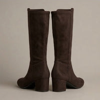 George Brown Suede-Effect Knee-High Block Heel Boots