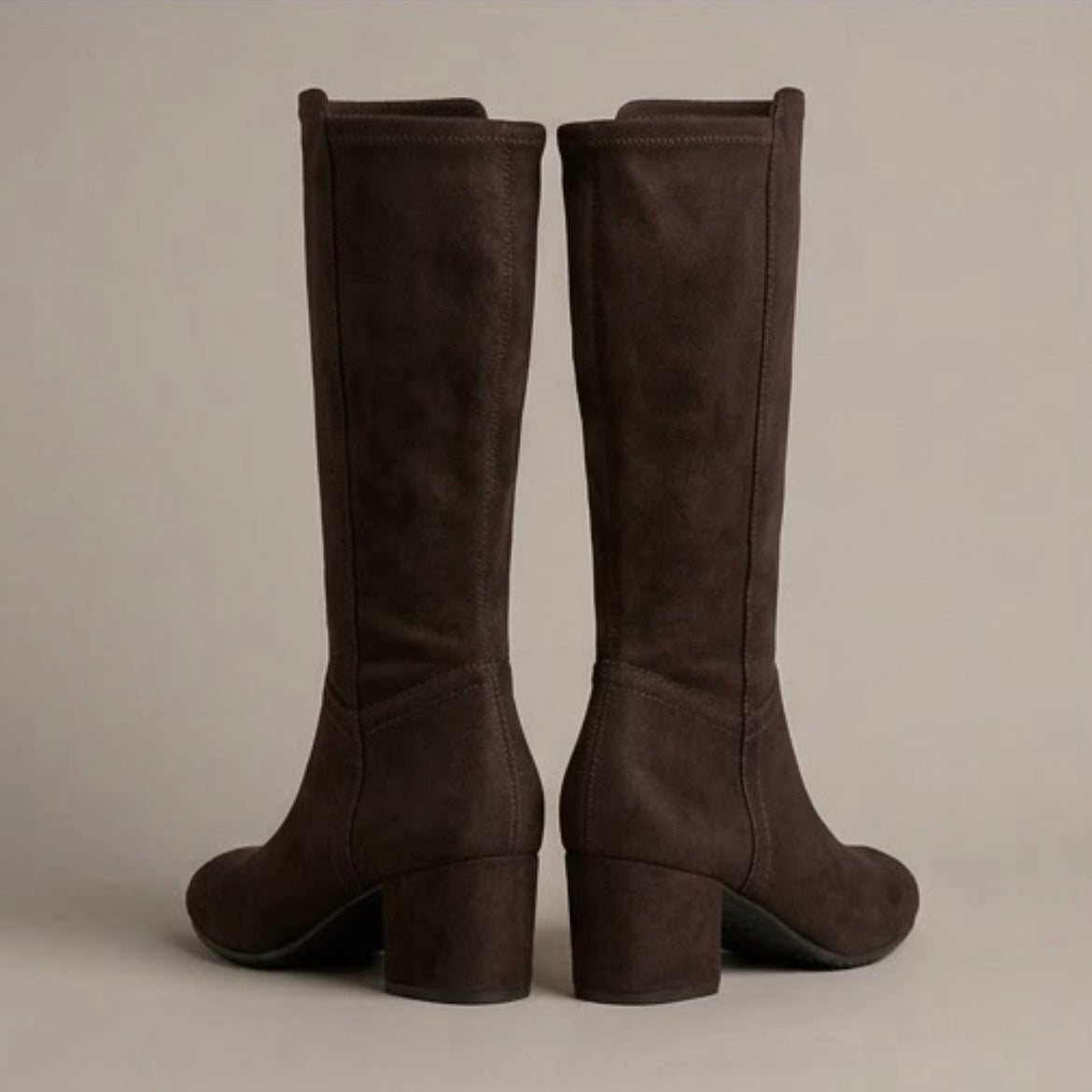 George Brown Suede-Effect Knee-High Block Heel Boots