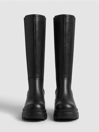 Pretty Little Thing Black Chunky Platform Knee-High Chelsea Boots