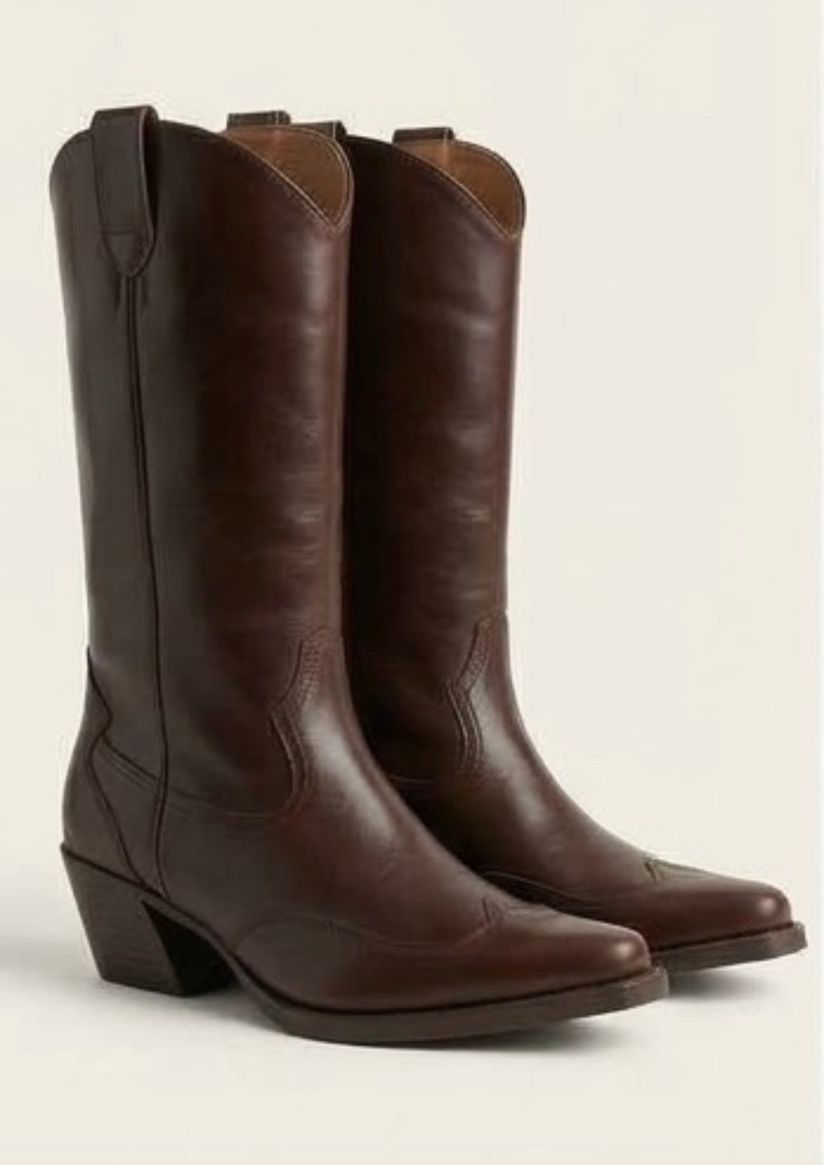 Primark Burgundy Wingtip Western Mid-Calf Boots