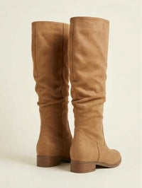Paula Echevarría x Primark Camel Suede-Effect Slouch Knee-High Boots