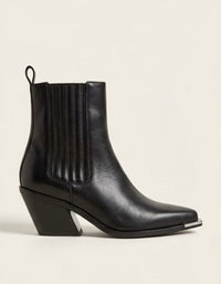 Primark Black Silver Toe Cap Western Chelsea Boots