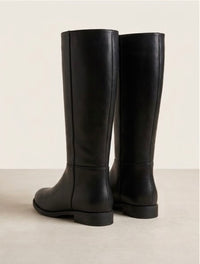 Black Flat Knee-High Riding Boots