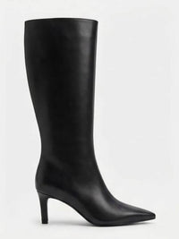 Primark Wide Fit Black Pointed Toe Stiletto Knee-High Boots