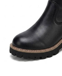 Linzi Wide Fit Black Chunky Knee-High Boots