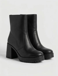 Boohoo Black Chunky Platform Ankle Boots