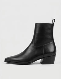 Primark Black Chisel Toe Block Heel Ankle Boots