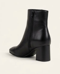 Linzi Wide Fit Black Block Heel Ankle Boots