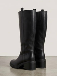 Rita Ora x Primark Black Knee-High Lug Sole Block Heel Boots