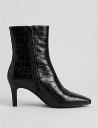 Primark Black Croc-Effect Stiletto Ankle Boots