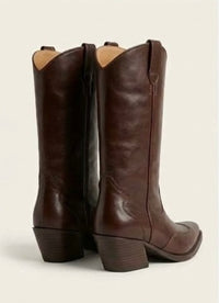 Primark Burgundy Wingtip Western Mid-Calf Boots