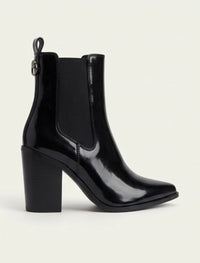 Lipsy Black Patent Block Heel Chelsea Boots