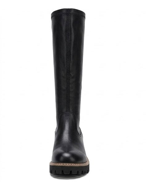Linzi Wide Fit Black Chunky Knee-High Boots