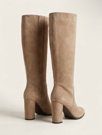 Primark Camel Suede Knee-High Block Heel Boots