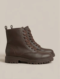 Primark Brown Lace-Up Chunky Ankle Boots