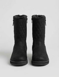 Skechers Black Quilted Fur-Lined Mid-Calf Boots