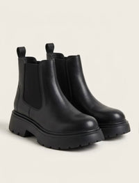 Primark Black Smooth Chunky Chelsea Boots