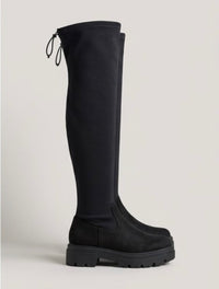 Primark Black Over-the-Knee Stretch Chunky Sole Boots