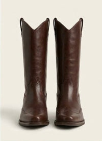 Primark Burgundy Wingtip Western Mid-Calf Boots