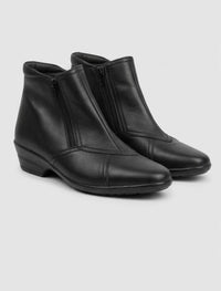 Pavers Black Zip Front Ankle Boots