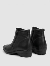 Pavers Black Zip Front Ankle Boots