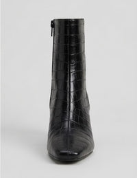 Primark Black Croc-Effect Stiletto Ankle Boots