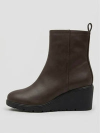 Good for the Sole Brown Wedge Ankle Boots