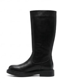 Boohoo Black Knee-High Flat Boots