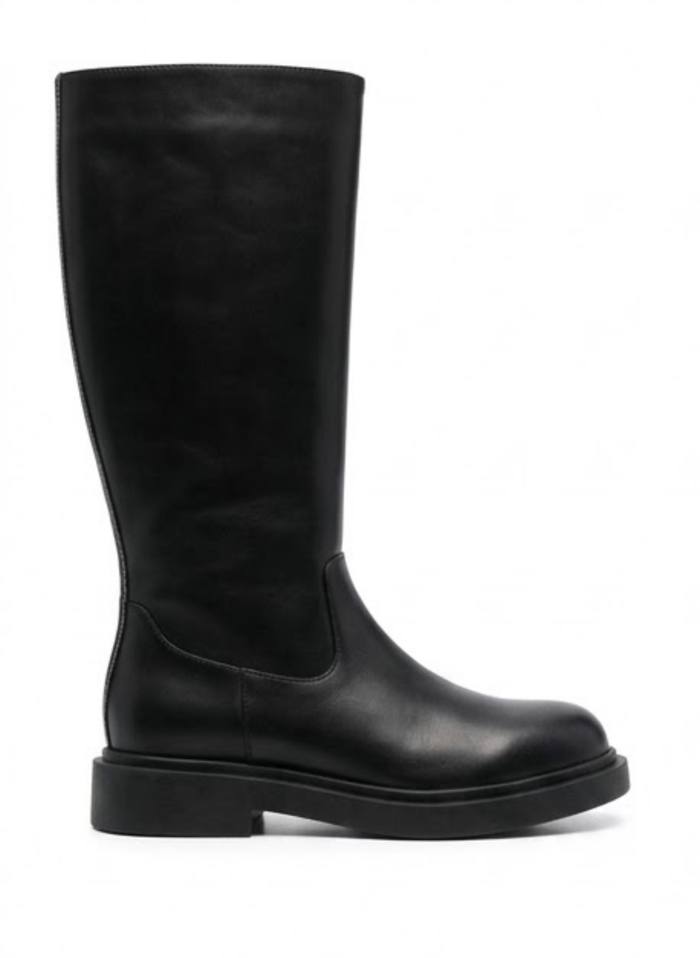 Boohoo Black Knee-High Flat Boots